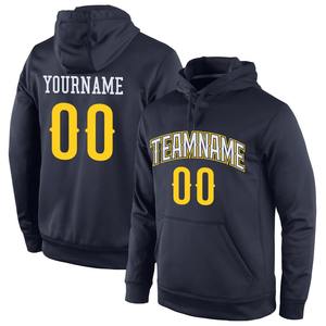 Wholesale & Dropship Custom Stitched <b>Navy</b> Gold-White Sports Pullover Sweatshirt Hoodie - Product Image 1