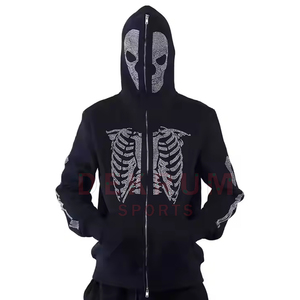 Servicios OEM, Sudadera con Capucha de Alta Calidad para Hombre, Diseño Invernal, Felpa de Algodón, con Pedrería, Transpirable, Logotipo y Color Personalizables, Gran Venta - Product Image 2