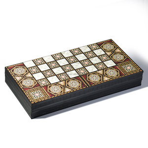 Chất lượng cao cổ điển backgammon <span class=keywords><strong>Board</strong></span> <span class=keywords><strong>handmade</strong></span> Boardgame gỗ sang trọng Đàn Piano sơn mài Hộp Cờ Vua Trò chơi gia đình - Product Image 2