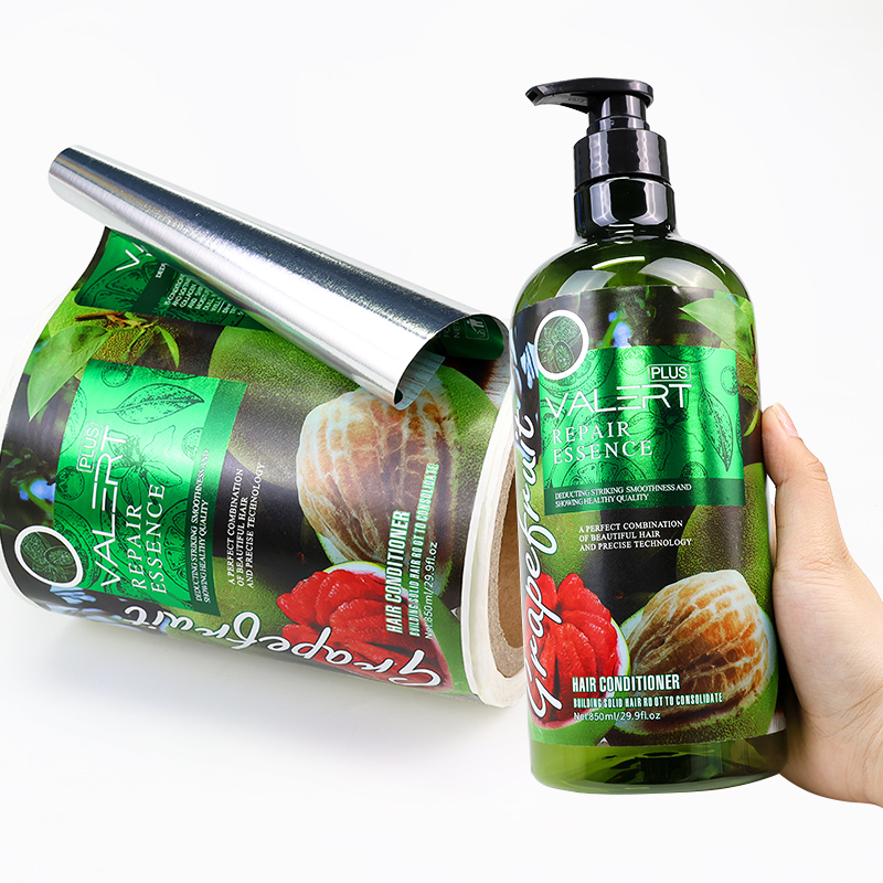 Custom Waterproof logo Cosmetics Vinyl Label Gold Foil Shampoo Stickers Roll Printing Self-adhesive Packaging Labels