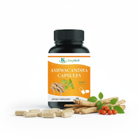 Capsules d'Ashwagandha Pures OEM/ODM - Supplément Herbal en Gros pour le Soutien du Cortisol, Soulagement du Stress et Équilibre Hormonal pour Adultes