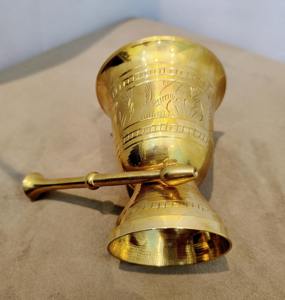 ครกและสากทองเหลืองคุณภาพระดับพรีเมี่ยมสำหรับห้องครัวในบ้านและที่ตั้งแคมป์ - Product Image 5