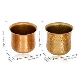 Modern Hammered Mirror Polished Metal <b>Planter</b> <b>For</b> Chic <b>Indoor</b> Greenery Stylish Home Decoration And Statement Corners - Product Image 5