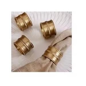 แหวนรองผ้าเช็ดปากลายดอกไม้ 5 กลีบ สีทอง เป็นมิตรกับสิ่งแวดล้อม สำหรับงานปาร์ตี้ งานแต่งงาน คริสต์มาส ตกแต่งโต๊ะอาหาร - Product Image 2