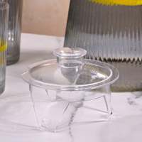 Ensemble de 7 pièces pour la maison en verre borosilicate haute résistance, comprenant une carafe à eau froide avec couvercle et poignée, compatible lave-vaisselle, motif côtelé, design minimaliste