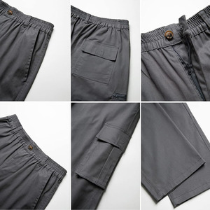 Cómodo pantalón Cargo para hombre, tela de algodón, múltiples bolsillos, Color sólido, aspecto clásico, pantalones para exteriores para hombre - Product Image 4