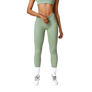 กางเกงเลกกิ้งออกกำลังกายสำหรับผู้หญิงขายดี พร้อมบราในตัว ระบายอากาศ ป้องกันแบคทีเรีย แห้งเร็ว ลายเรียบ ชุดโยคะสำหรับเล่นกีฬา - Product Image 6