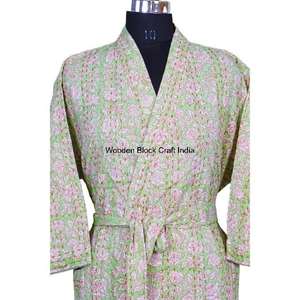 Handmade 100% Pure Cotton Kantha Summer Vintage <b>Kimono</b> Bohemian Print Long Oversize <b>Cardigans</b> Beach Casual Wears - Product Image 4