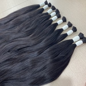 ผมต่อจากเวียดนามของมนุษย์เกรดบริสุทธิ์สีดำตรงธรรมชาติพร้อมหนังกำพร้าจำนวนมาก - Product Image 2