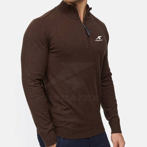 Suéter suave y cómodo de mezcla de algodón con cremallera de cuarto, uso diario transpirable informal con cuello levantado para invierno - Product Image 4