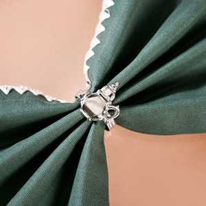 Ensemble de 6 Anneaux de Serviette de Luxe Vintage en Laiton Durable avec Résine Argentée, Bois et Perles – Design Original pour Décoration de Table de Mariage - Product Image 1