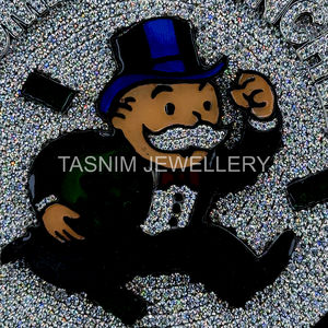 Moissanita Realista con Corte Brillante Helado, Certificada por GIA, Plata de Ley 06 DIOMEDES SANCHEZ, Chapado en Oro de 10K, Estilo Cristiano Hiphop - Product Image 4