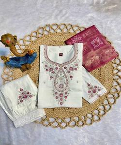 HILO MULTIBORDADO DE SEDA MARINA MODERNO, CON TRABAJO A MANO INFERIOR SUPERIOR CON DUPATTA FESTIVAL WEAR PRECIO AL POR MAYOR PRECIO DE PRENDA ÉTNICA - Product Image 4