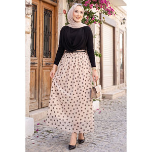 Breathable for Cream Polka Dot Chiffon Tulle Summer <b>Skirt</b> <b>Elastic</b> Waist Featuring Digital Print Leopard Pattern Ruffles Sweet - Product Image 1