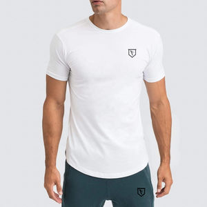 Nouveau Style Muscle Gym Tee Hommes T-shirts Qualité Gym T-shirts En Gros À Manches Courtes Blanc Spandex/Coton Casual Plus La Taille Imprimer - Product Image 6