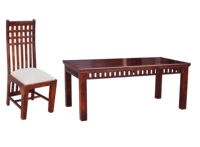 Table à manger en teck massif de luxe moderne de haute qualité, 6 chaises, ensembles de restaurant pour hôtel, école, écologiques et durables, vente chaude
