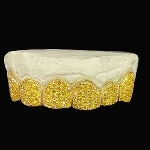 Luxe 14k or jaune hommes Hip Hop personnalisé Grillz dents VVS Moissanite diamant glacé VVS diamant dents personnalisable bijoux de hanche - Product Image 2