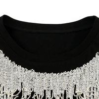 Nouveauté, bonne qualité, T-shirt avec strass pour femmes, logo personnalisé, T-shirt avec strass pour femmes, Prix bon marché, T-shirt avec strass pour femmes