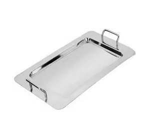 Plateau de service alimentaire ovale personnalisé 2026 pour hôtels, avec poignées élégantes en forme de feuille noire, plateau décoratif de table, MOQ 100 pièces - Product Image 2