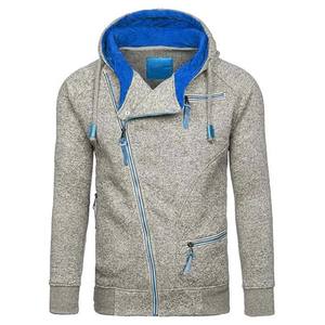 Sweat à capuche décontracté pour homme Sweat-shirt uni léger à manches longues Sweat à capuche de gymnastique respirant et confortable avec poche - Product Image 4