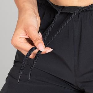 100% short de planche en polyester noir fermeture à cordon tricoté taille moyenne toile motif solide impression de transfert par sublimation - Product Image 6