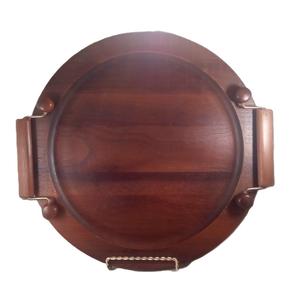 Tendance chaude ferme Vintage rond en bois chargeur plaque plateau de rangement rustique en bois vieilli - Product Image 5