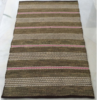 Prix direct usine Tapis Dhurrie moderne indien fait main léger à rayures en jonc de mer, grande tapisserie plate tissée, ensembles de tapis d'intérieur