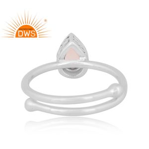 แหวนพลอยมูนสโตนสีขาวธรรมชาติปรับได้เครื่องประดับเงินสเตอร์ลิงแบบล่าสุด - Product Image 4