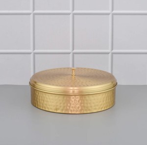 Scatole di immagazzinaggio di <span class=keywords><strong>spezie</strong></span> da cucina di forma rotonda In materiale di ottone Premium per migliorare l'esperienza di preparazione degli alimenti arti indiane - Product Image 5