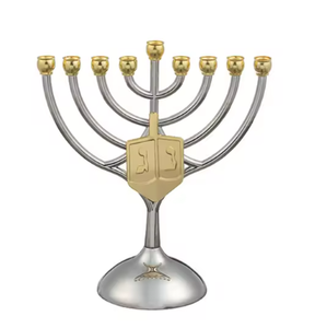 Candelabros de aluminio de Metal hechos a mano de Chanukah Menorah judía con acabado de níquel moderno para decoración religiosa del hogar - Product Image 5