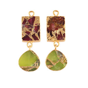 Piezas de fabricación de joyas, componentes de mohave, cobre, turquesa, conector, diy, Conector de pendientes, fabricación de joyería - Product Image 1