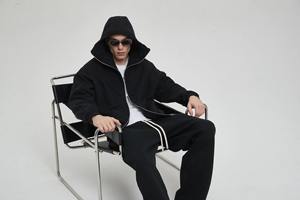 Men's Heavyweight 100% Cotton Hoodie with Double Hood Zip and Drop Shoulder Balaclava Design <b>Perfect</b> for Winter and Cold Weather - Product Image 5