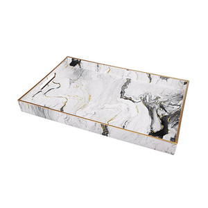 Support à fruits en marbre naturel de luxe moderne Plateau de présentation de gâteaux de dessert Élégant plateau de service pour la décoration de la maison - Product Image 5