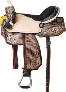 VENTA CALIENTE DE CUERO GENUINO SILLA DE CABALLO OCCIDENTAL ASIENTO CONFORT 100% CUERO CABALLO NEGRO SILLÍN INGLÉS DE LA INDIA - Product Image 2