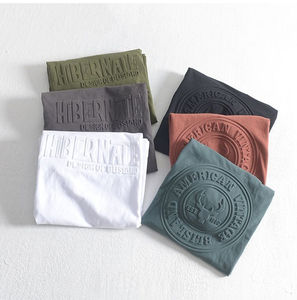 เสื้อยืดผู้ชายขายส่ง เสื้อยืดลำลองผู้ชายสั่งทำพิเศษ ทรงโอเวอร์ไซส์ แห้งเร็ว เหมาะสำหรับฤดูร้อน คุณภาพสูง ย้อมสี ล้างสี พิมพ์ลาย - Product Image 4