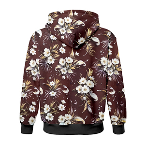 Sweat-shirt unisexe à capuche 100% coton avec imprimé fleuri confortable et élégant - Product Image 2