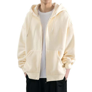 Sudaderas con capucha de peso pesado para hombre de 350gsm con cremallera, ropa de entrenamiento Unisex de gran tamaño para correr, logotipo personalizado, serigrafiado, bordado de invierno - Product Image 3