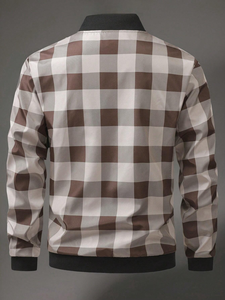 Chaquetas Varsity para Hombre al por Mayor, Chaquetas Letterman Sublimadas, Chaqueta Bomber con Patrón a Cuadros Sublimado Personalizada - Product Image 2