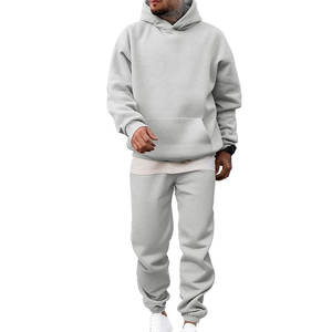 Survêtement décontracté pour homme, respirant, uni, lourd, streetwear, 100% coton, impression de logo personnalisée, à capuche, hiver - Product Image 5