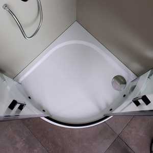 Mampara de Ducha Semicircular de 80x80 con Marco Negro Mate y Cristal Serigrafiado Sky, Puerta Moderna SKY - Product Image 6