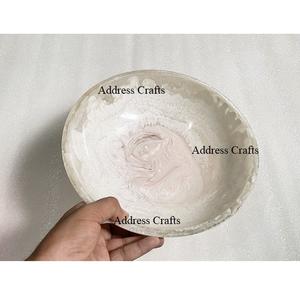 Bol à fruits en résine ambre au design moderne Usine Vente en gros de saladier en résine artisanale Bonbons Noix Plateaux de service réutilisables - Product Image 3