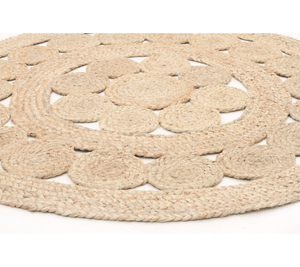 DICO RUG Jute <b>Braided</b> Round Living Room Carpet Natural Hand-Woven Reversible Embroidered Living Room Carpet for Sale - Product Image 3