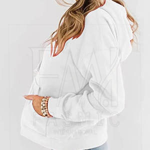 Sweats à capuche décontractés de couleur unie de bonne qualité avec taille personnalisée Sweats à capuche en molleton épais de grande taille pour femmes - Product Image 3