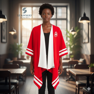 Capa de la Hermandad Delta Sigma Theta, Chal, Poncho para Mujer, Envoltura Informal, Capa de Hombro de Lana Bordada, Capa Griega, Chal Drapeado - Product Image 5