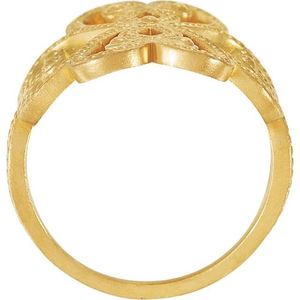 แหวนทองคำ 18K ประดับหยกเม็ดเล็ก สไตล์ศาสนาและแฟชั่น ของขวัญจาก Stuller Vintage Fine Jewelry รุ่น 51137:103P - Product Image 2