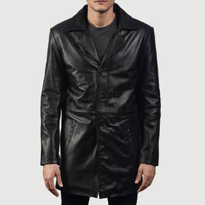 Manteau en cuir pour homme conçu pour un port hivernal chaud et confortable avec un matériau doux et flexible et un look moderne et tendance - Product Image 3