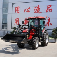Tracteur 4x4 75 CV Stage V Euro V avec cabine climatisée et chargeur frontal, machine agricole multifonctionnelle
