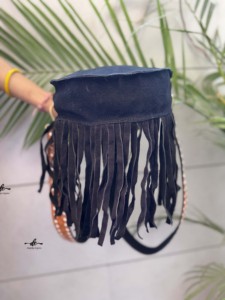 Botte Stich daim cuir Style occidental nouveau Designer rond sac à franges sac à main Offre Spéciale couleur noire bohème femmes sac à main - Product Image 6