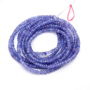 Perles rondes facettées en Tanzanite naturelle à 100 %, modèle Lustre LD, 3,5-4,5 mm, pierres précieuses bleues, brins, évaluation par un tiers pour les bijoux - Product Image 2