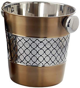 Acier inoxydable de qualité de luxe pour seau à champagne et à bière Organisateur de stockage de bouteilles portable Matériau métallique entièrement personnalisable - Product Image 6